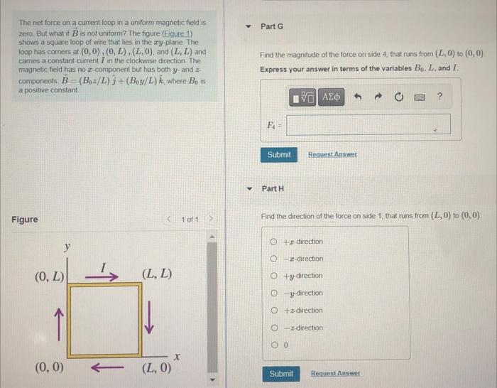 Solved The net force on a current loop in a uniorm