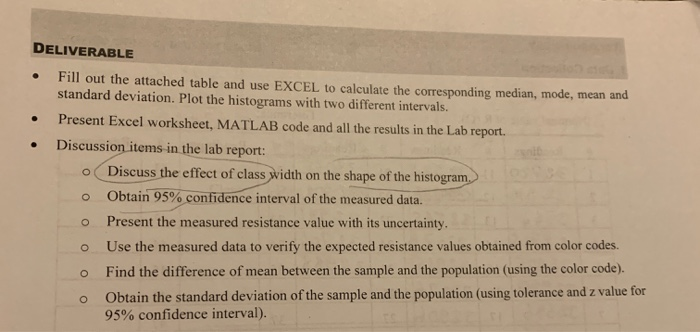 Solved DELIVERABLE • Fill out the attached table and use | Chegg.com