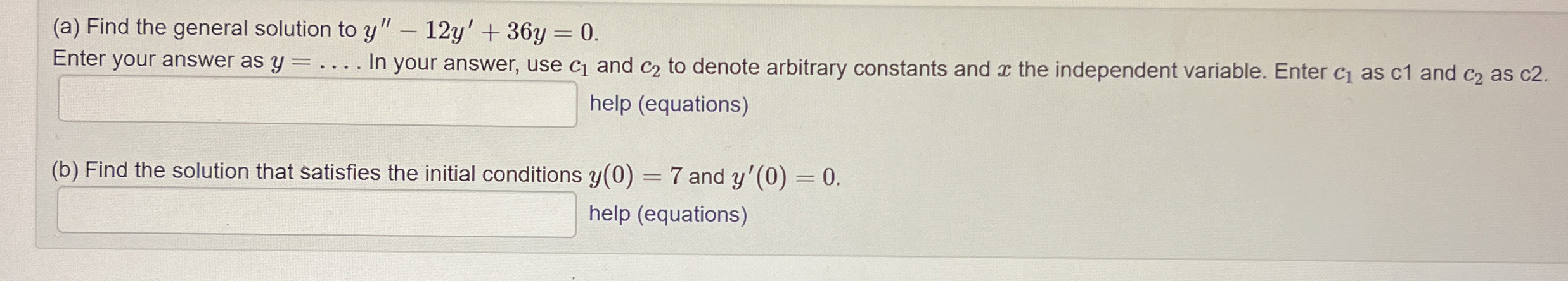 Solved (a) ﻿Find the general solution to | Chegg.com