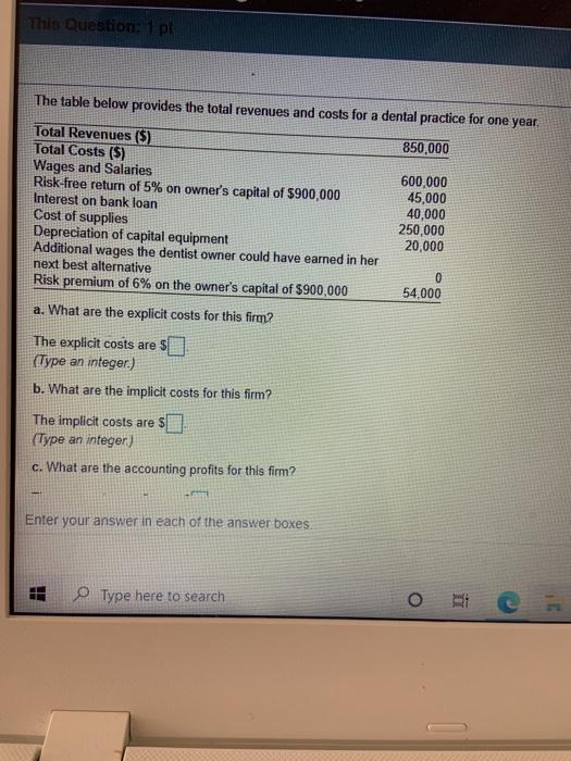 Solved This Question: 1 pt The table below provides the | Chegg.com
