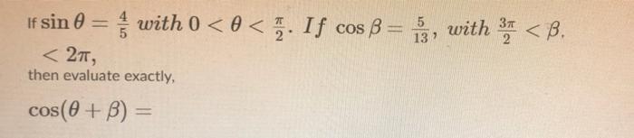 Solved If sin 0 = with 0 | Chegg.com