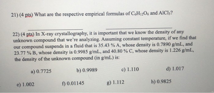 Solved 21 4 Pts What Are The Respective Empirical Chegg Com