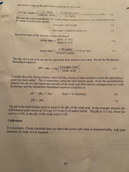 Experiment 7, Potentiometric Titration REPORT NAME
