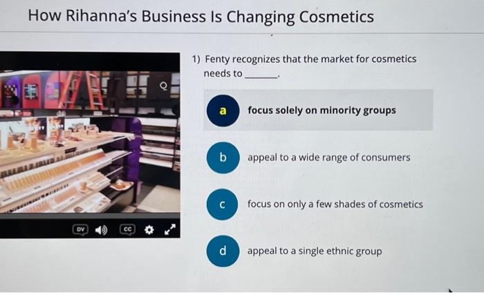 Solved How Rihanna's Business Is Changing Cosmetics 3) | Chegg.com