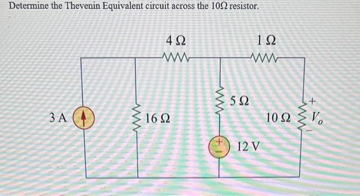 Solved Determine the Thevenin Equivalent circuit across the | Chegg.com