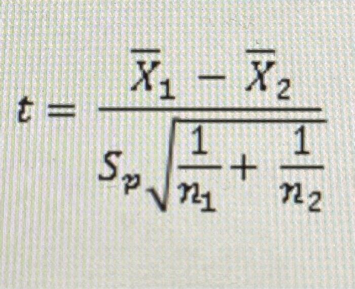Solved how to calculate t statistic with this formula? I | Chegg.com