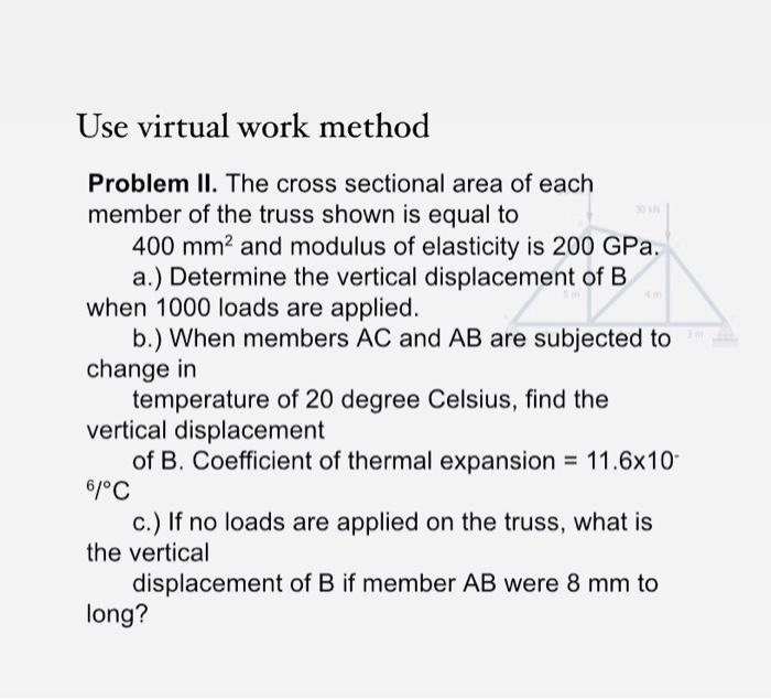 Solved Use virtual work method Problem II. The cross | Chegg.com