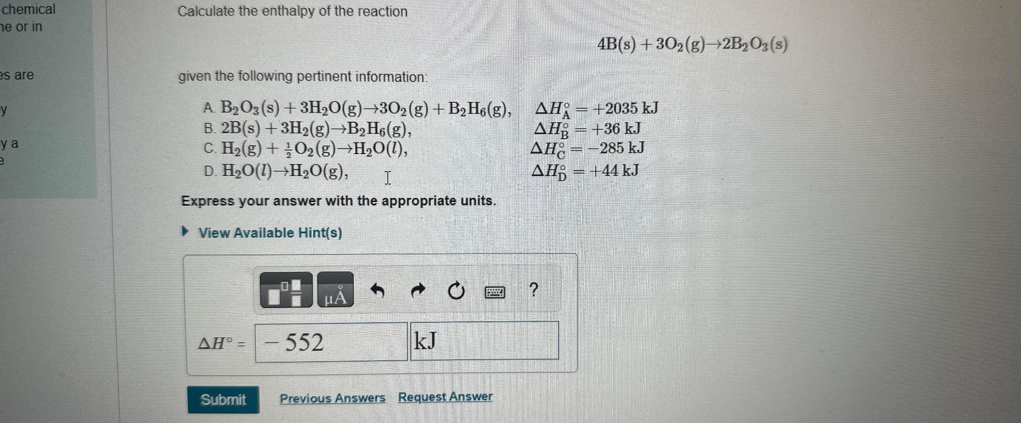 Solved Calculate The Enthalpy Of The | Chegg.com