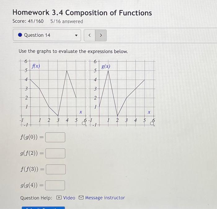 Solved Homework 3.4 Composition Of Functions Score: | Chegg.com