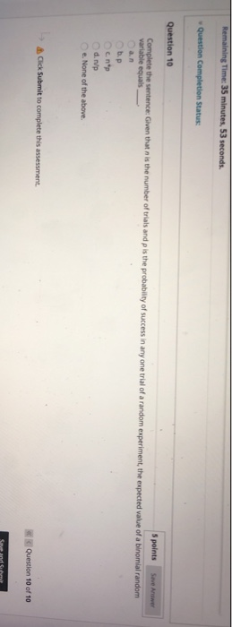 Solved Question Completion Status: Question 10 5 points Save | Chegg.com