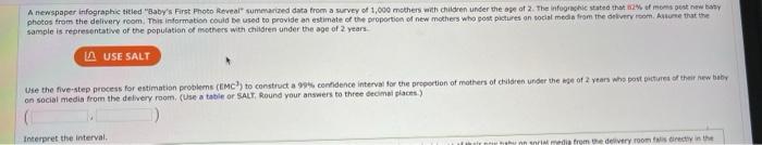 Solved A newspaper infographic titled "Baby's First Photo | Chegg.com