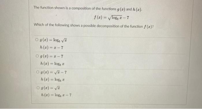 Solved The function shown is a composition of the functions | Chegg.com