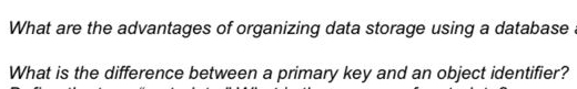 Solved What is the difference between a primary key and an | Chegg.com