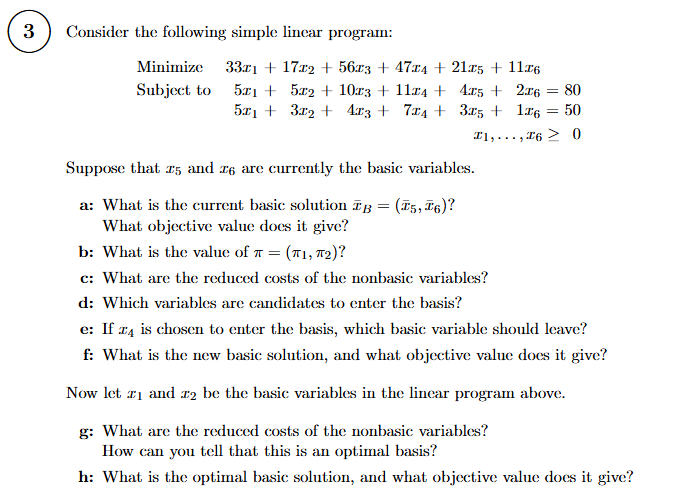 Solved 3 ﻿Consider the following simple linear | Chegg.com