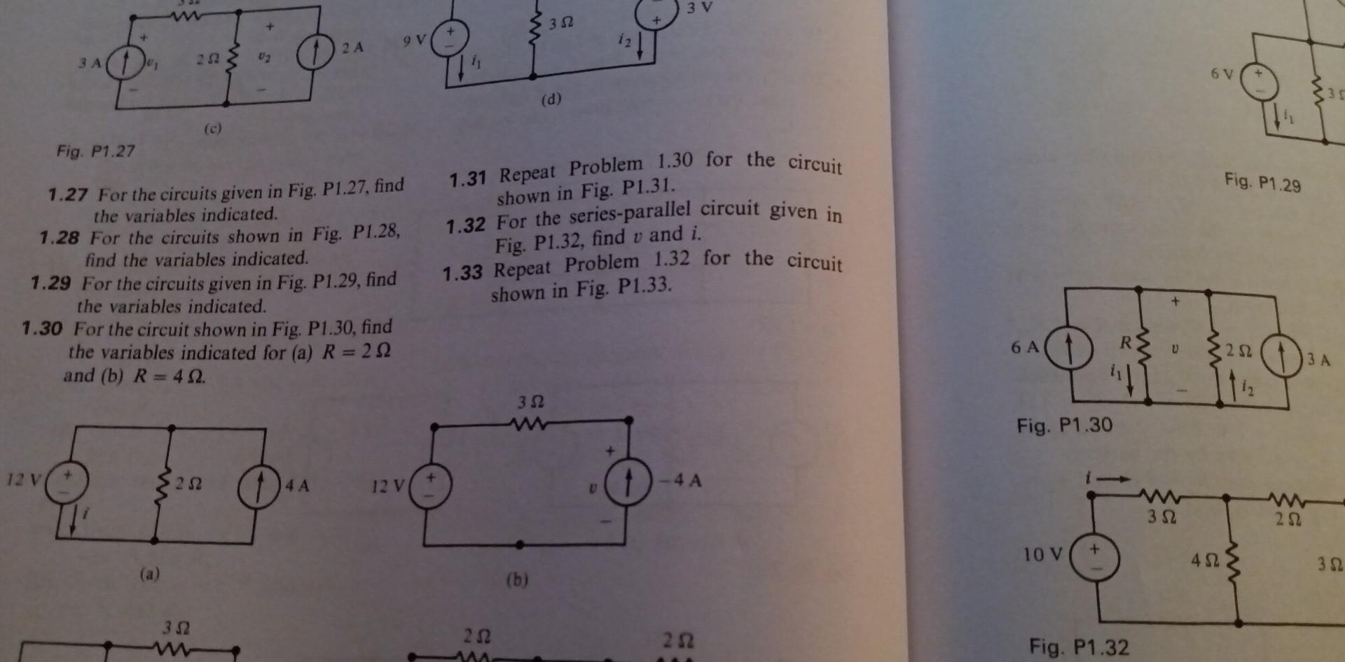 Solved Fig. P1.27 1.27 For The Circuits Given In Fig. P1.27, | Chegg.com