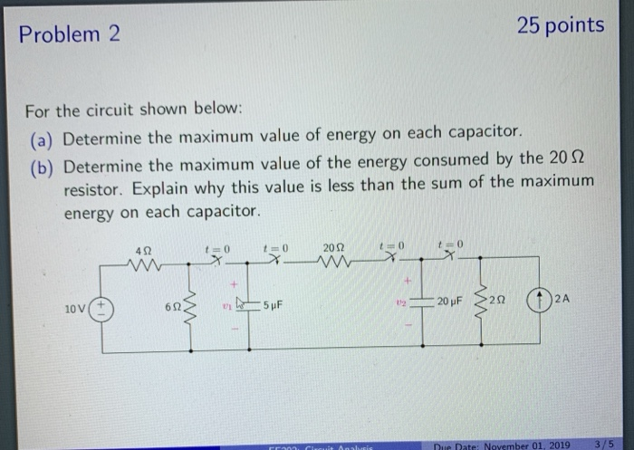 Solved 25 points Problem 2 For the circuit shown below: (a) | Chegg.com