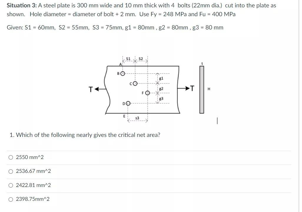 Solved Situation 3 A Steel Plate Is 300 Mm Wide And 10 Mm 7495