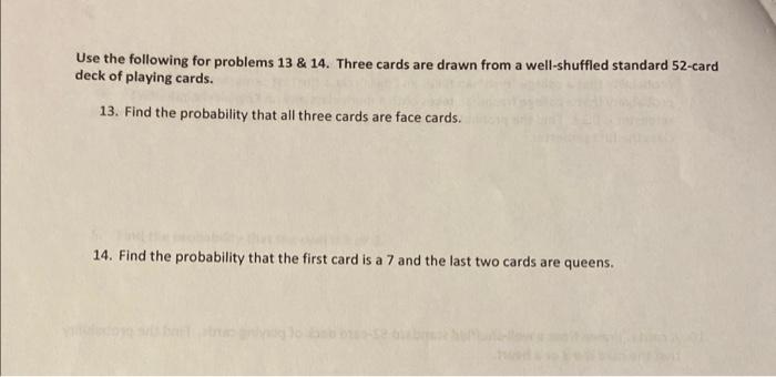 Solved Use the following for problems 13 & 14. Three cards | Chegg.com