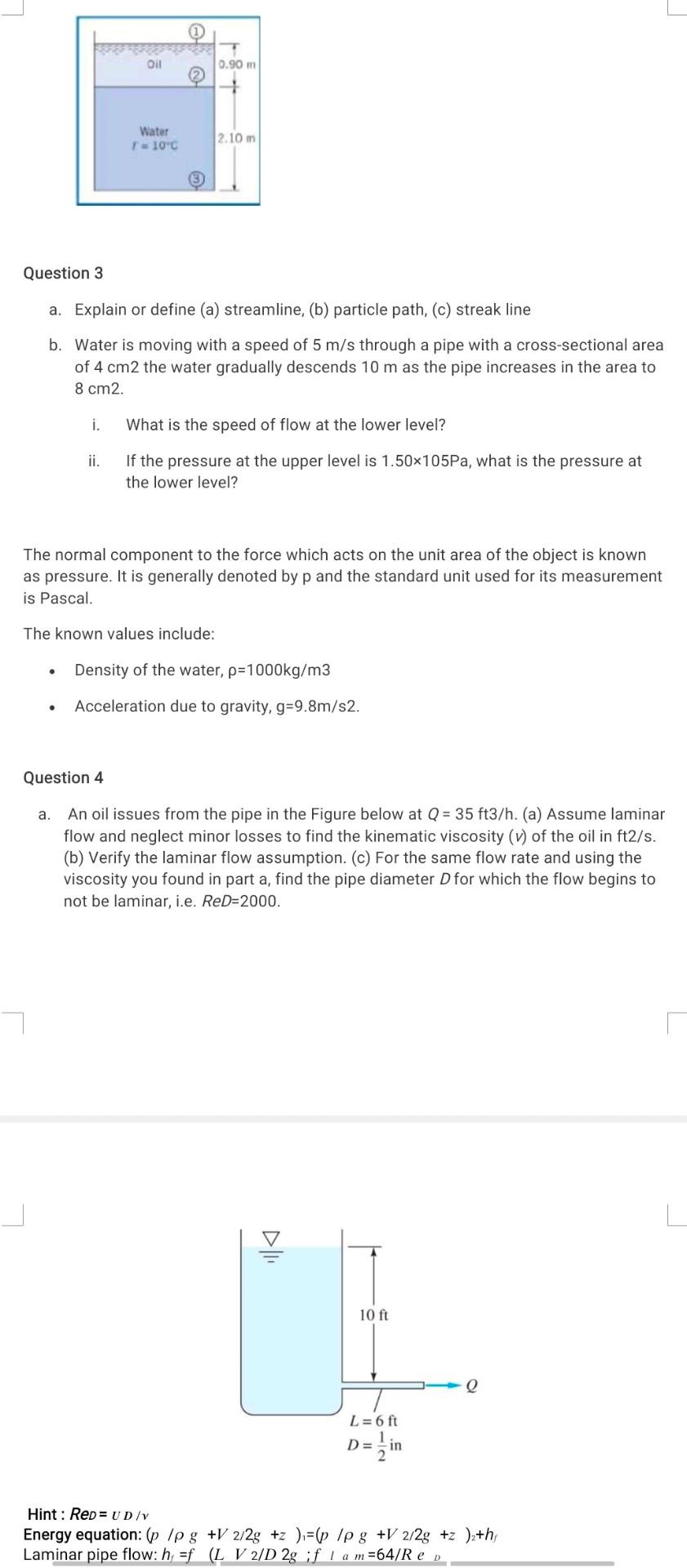 Solved Oil 0 90 M Water 110 C 2 10 M Question 3 A Explai Chegg Com