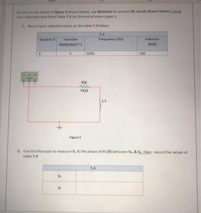 Solved For the circuit shown in figure 3 shown below, use | Chegg.com