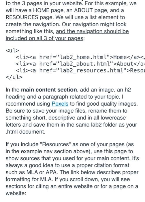 Solved For this lab activity we will be reviewing our HTML | Chegg.com