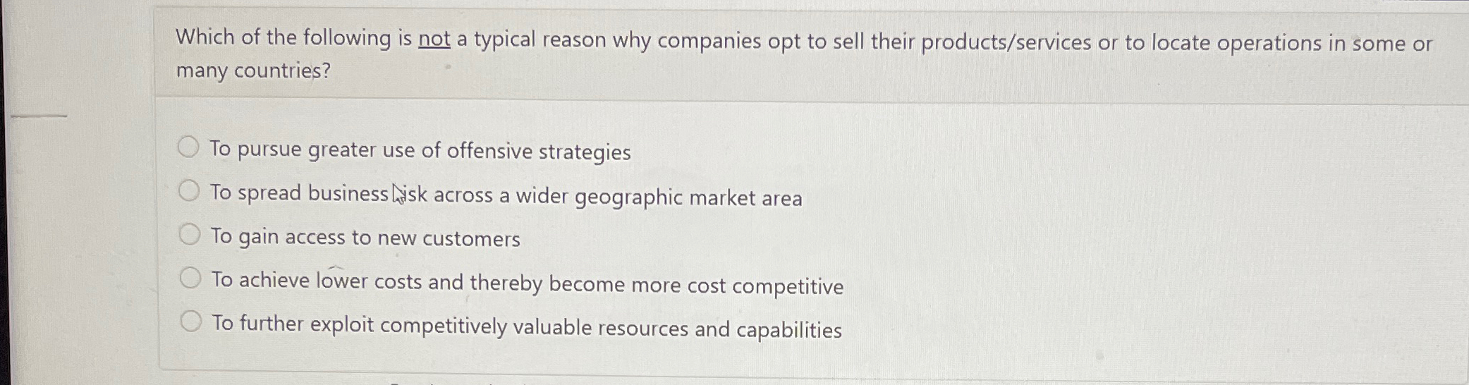 Solved Which of the following is not a typical reason why | Chegg.com