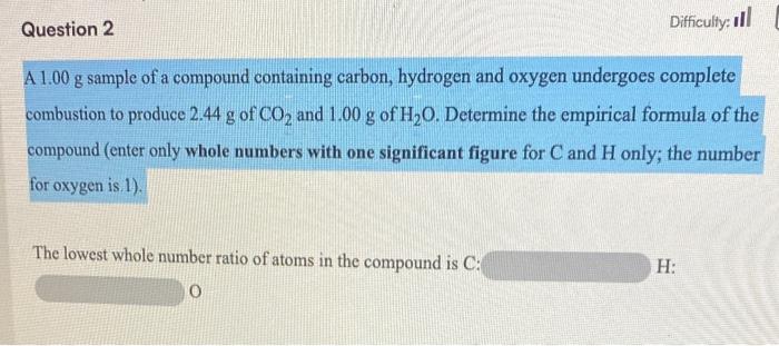Solved A 1.00 g sample of a compound containing carbon, | Chegg.com