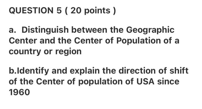 Solved QUESTION 5 ( 20 points ) a. Distinguish between the | Chegg.com