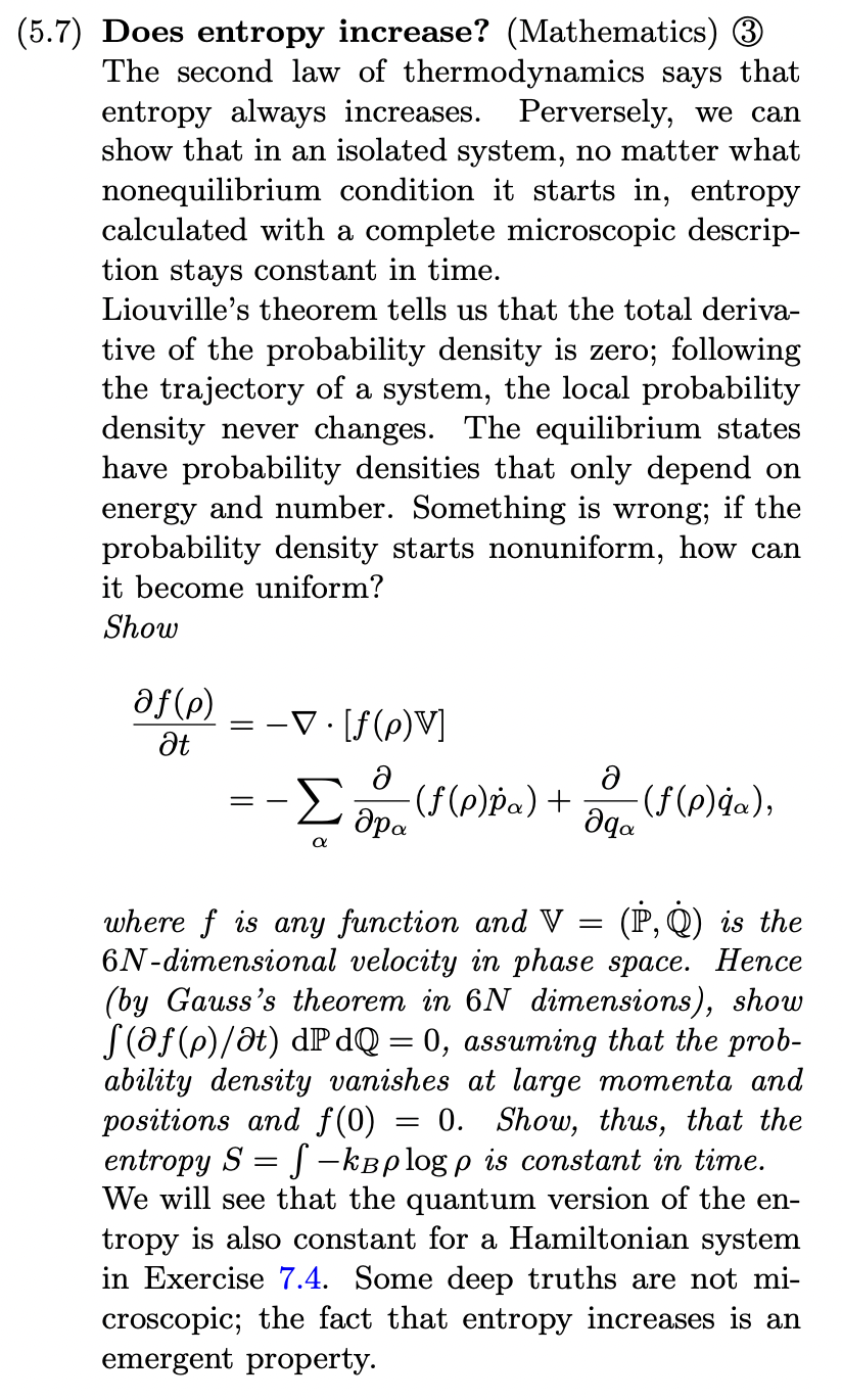Mathematical Entropy Solved (5.7) Does entropy increase? (Mathematics) (3)The | Chegg.com