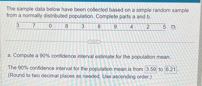 Solved The sample data below have been collected based on a | Chegg.com