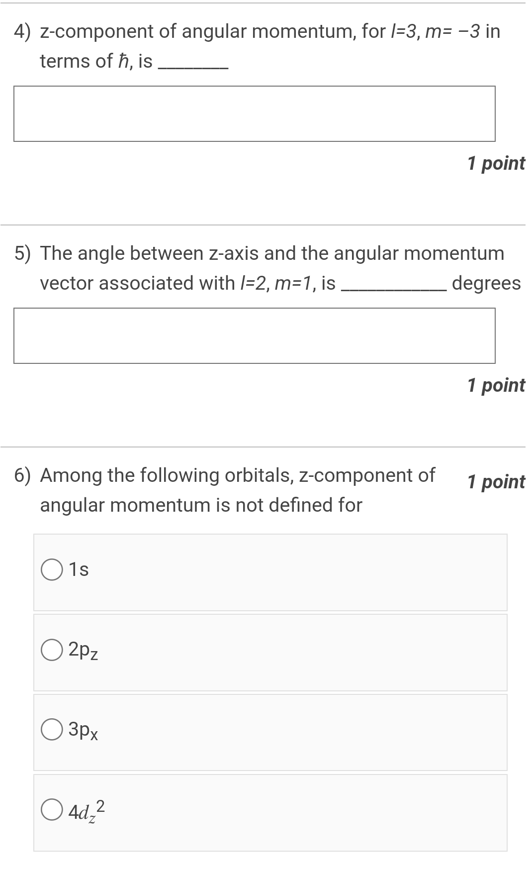 Solved z-component of angular momentum, for l=3,m=-3 ﻿in | Chegg.com