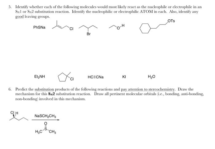 Solved 5. Identify whether each of the following molecules | Chegg.com
