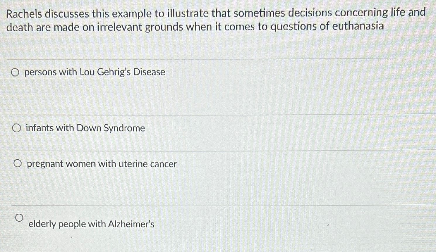 Solved Rachels discusses this example to illustrate that | Chegg.com