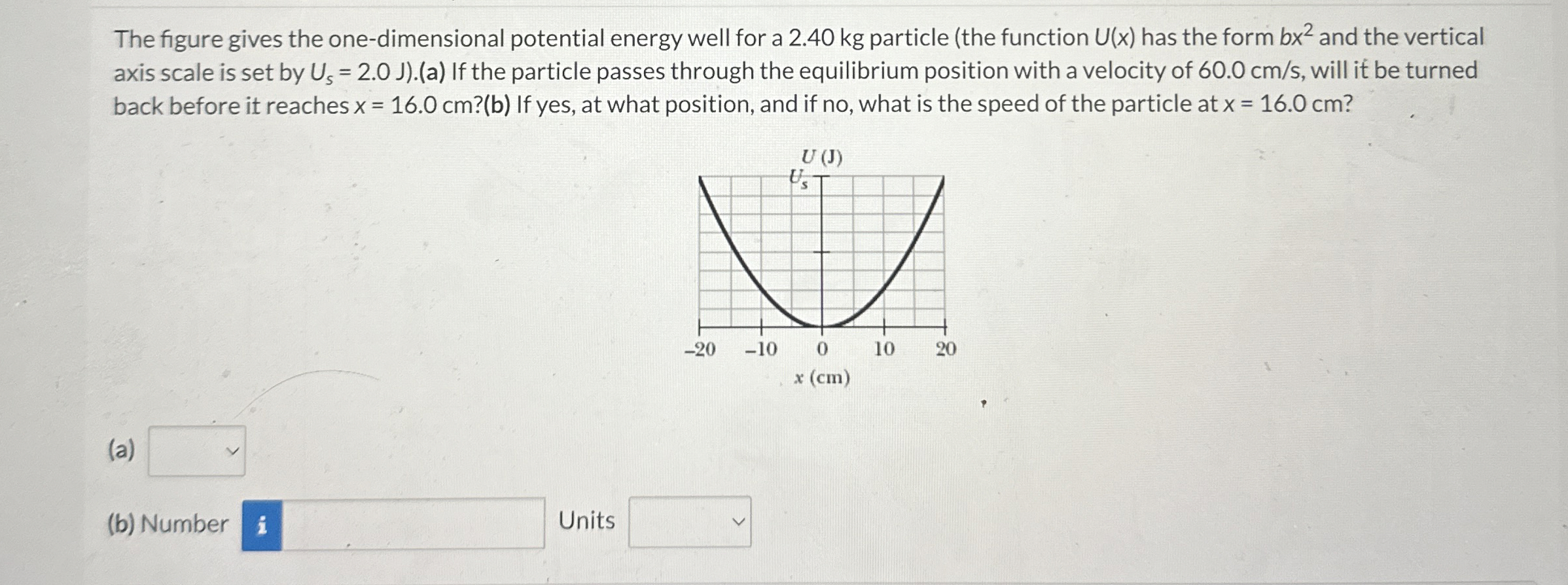 Solved The figure gives the one-dimensional potential energy | Chegg.com