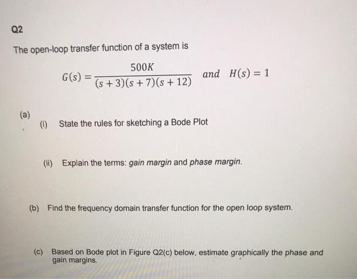 Solved Q2 The open-loop transfer function of a system is | Chegg.com