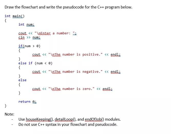 Solved Draw the flowchart and write the pseudocode for the | Chegg.com