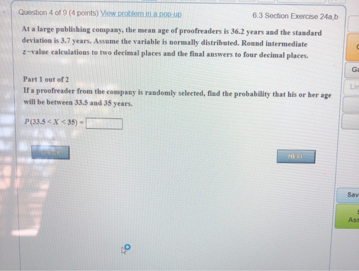 Solved Question 4 of 9 (4 points) View problem in a pop-up | Chegg.com