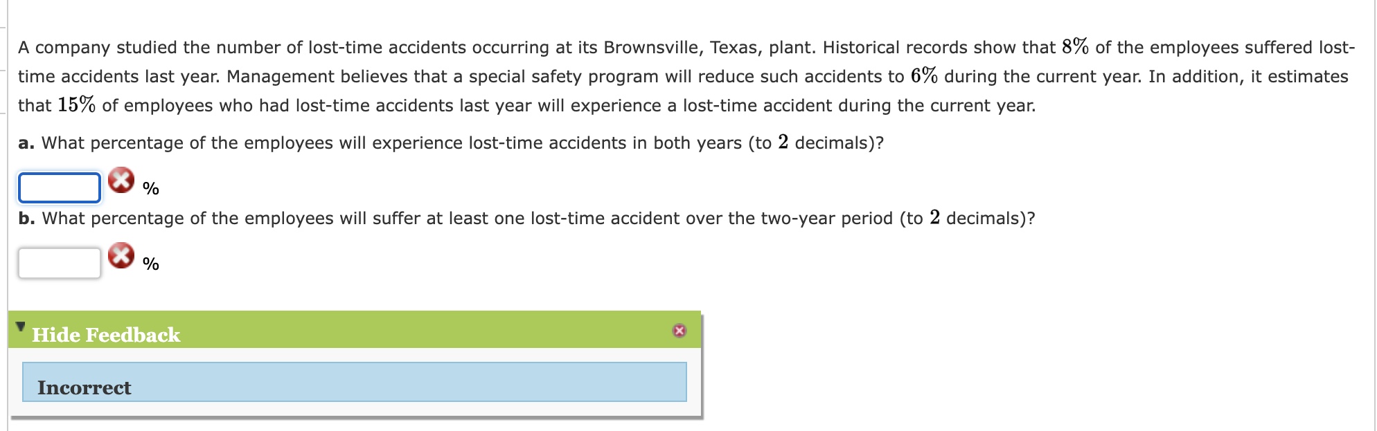 Solved A Company Studied The Number Of Lost-time Accidents | Chegg.com