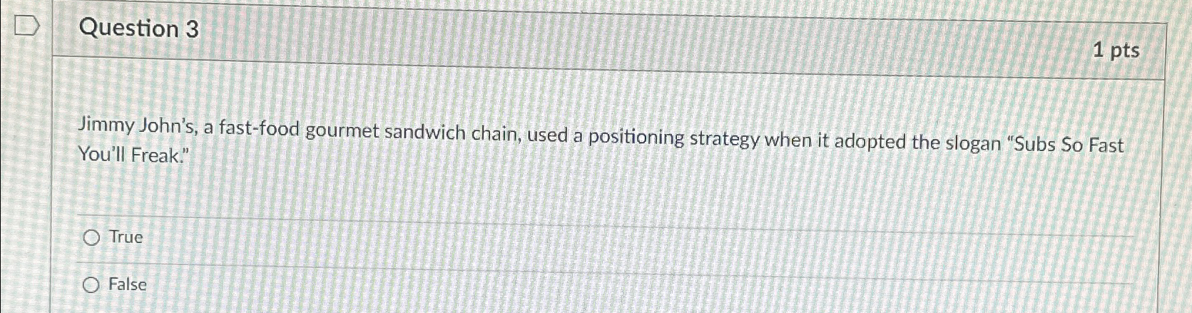 Solved Question 31 ﻿ptsJimmy John's, a fast-food gourmet | Chegg.com
