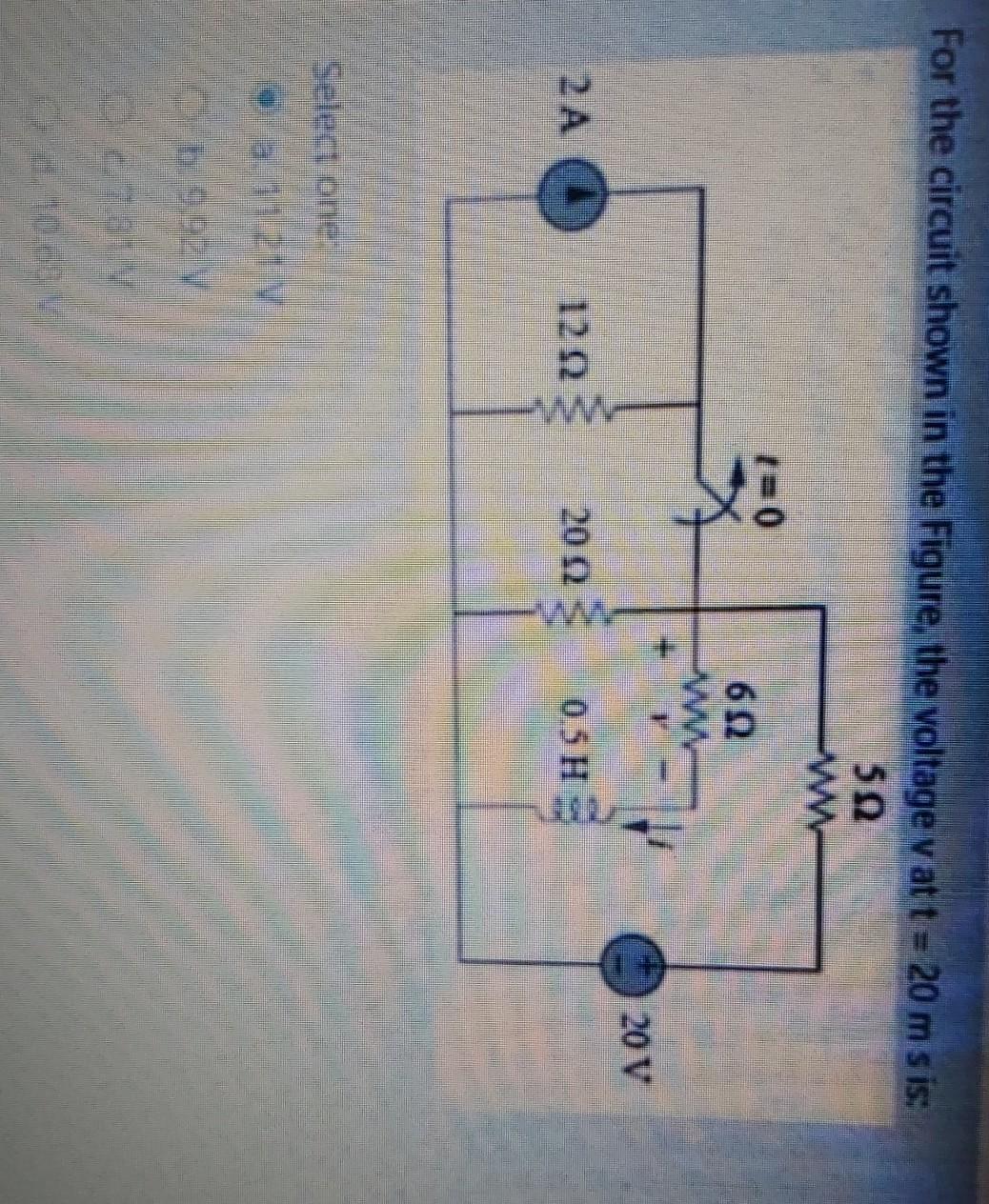 Solved For the circuit shown in the Figure , the voltage v | Chegg.com