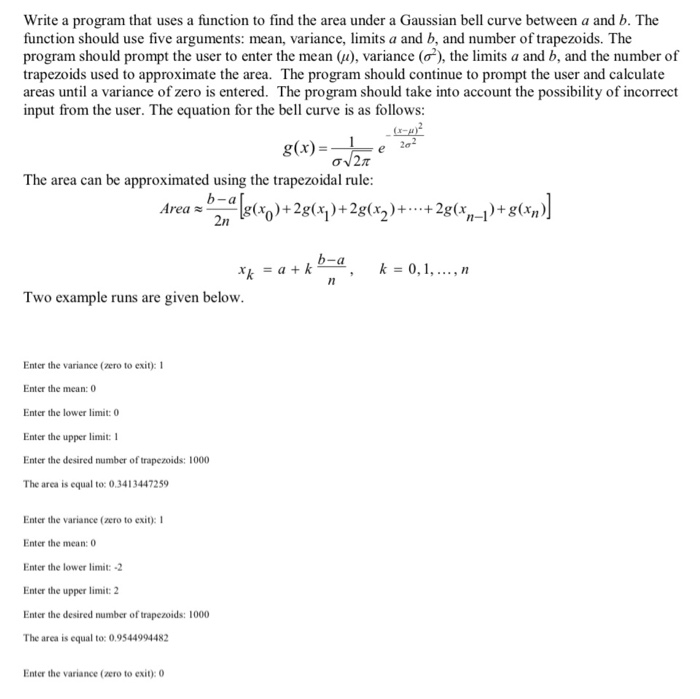 Solved Write a program that uses a function to find the area | Chegg.com