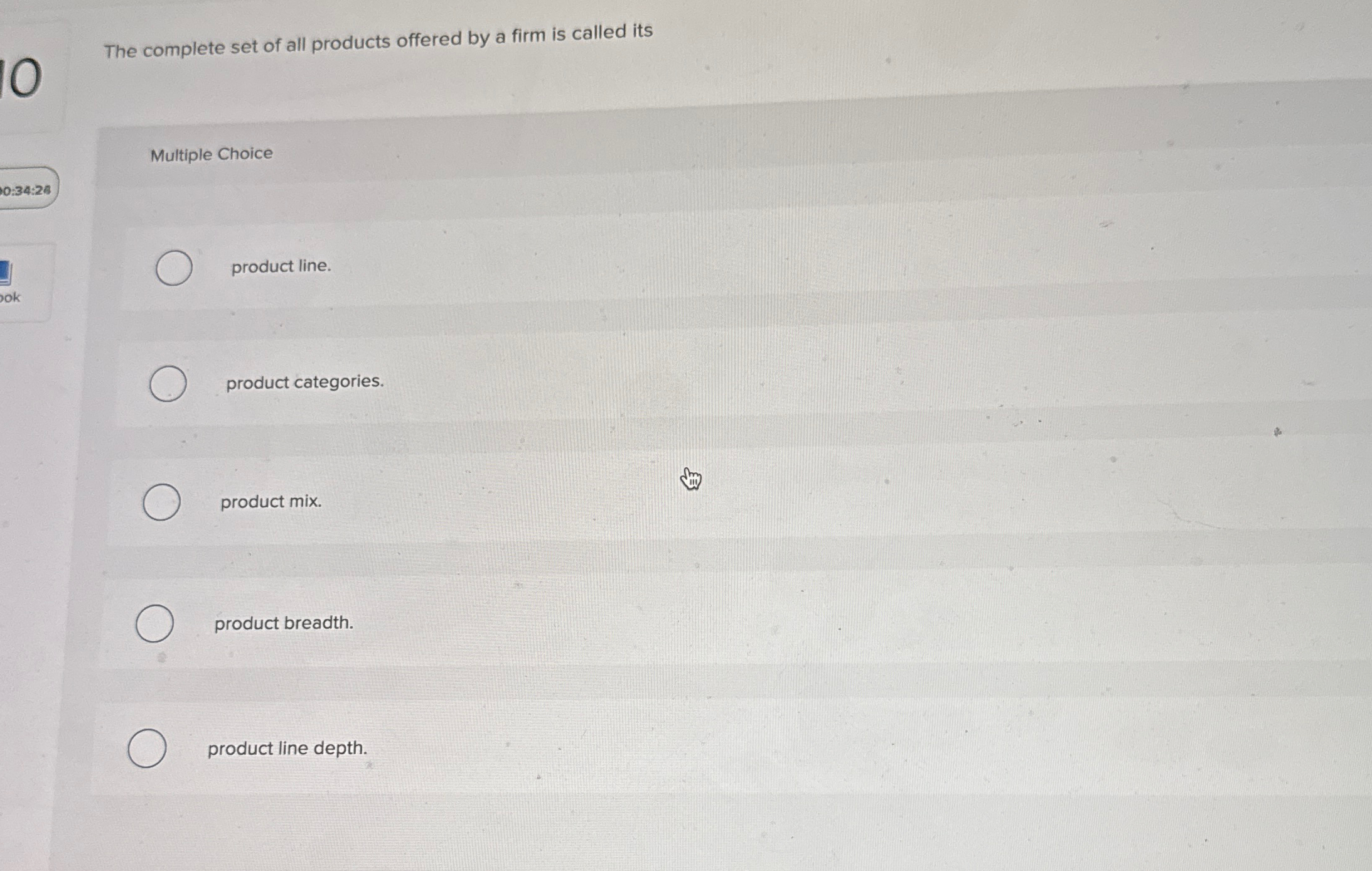 Solved The complete set of all products offered by a firm is | Chegg.com