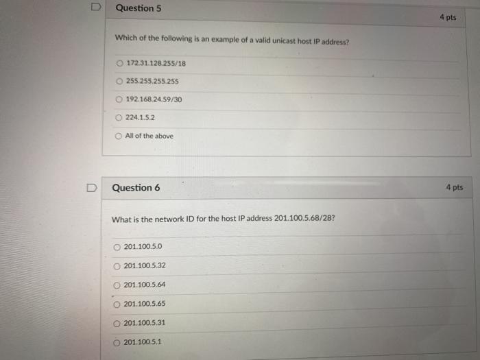 Solved U Question 5 4 pts Which of the following is an | Chegg.com