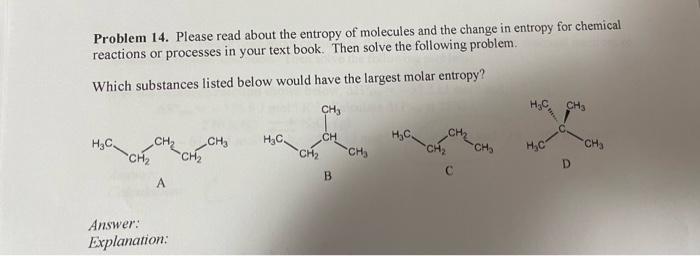Solved Problem 14. Please read about the entropy of | Chegg.com