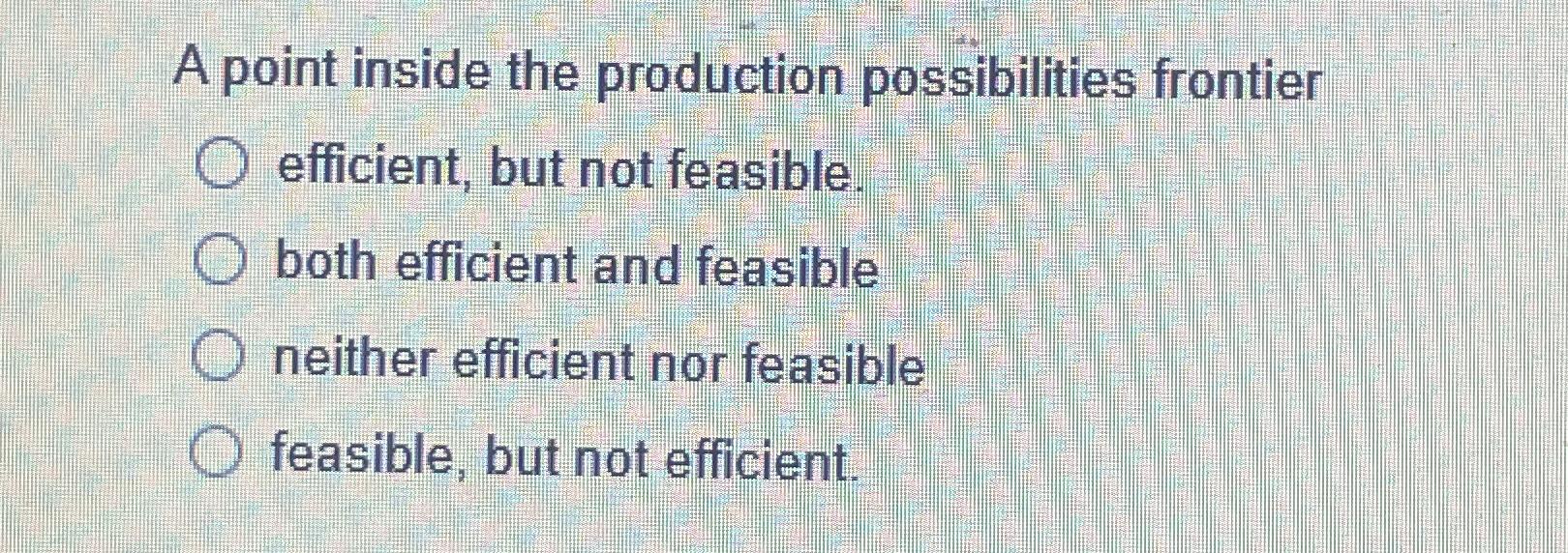 Solved A point inside the production possibilities frontier | Chegg.com