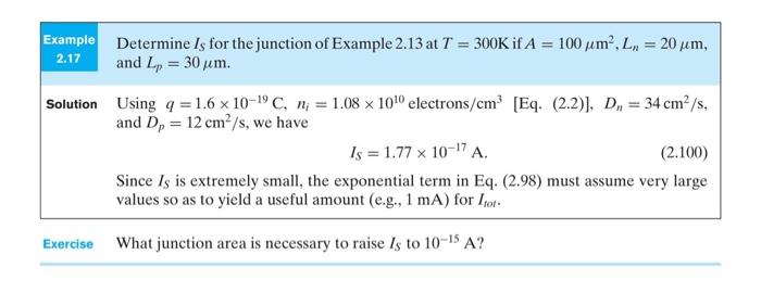 Solved 2.13 Example A silicon pn junction employs N A = 2 x | Chegg.com