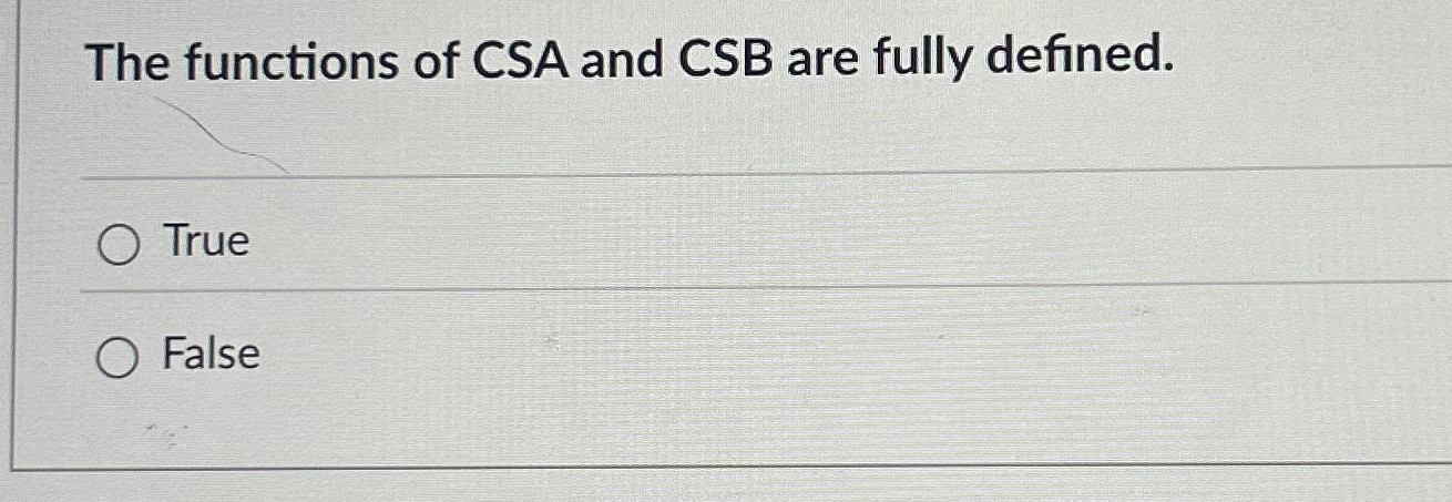 Solved The functions of CSA and CSB are fully | Chegg.com