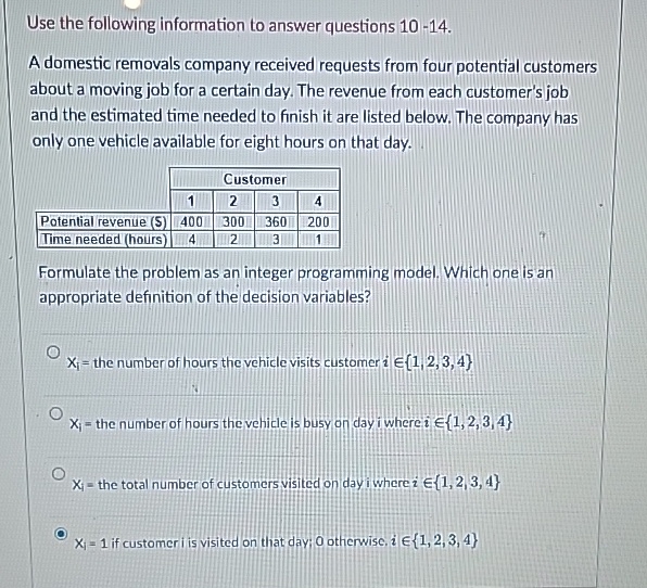 Solved Use the following information to answer questions | Chegg.com