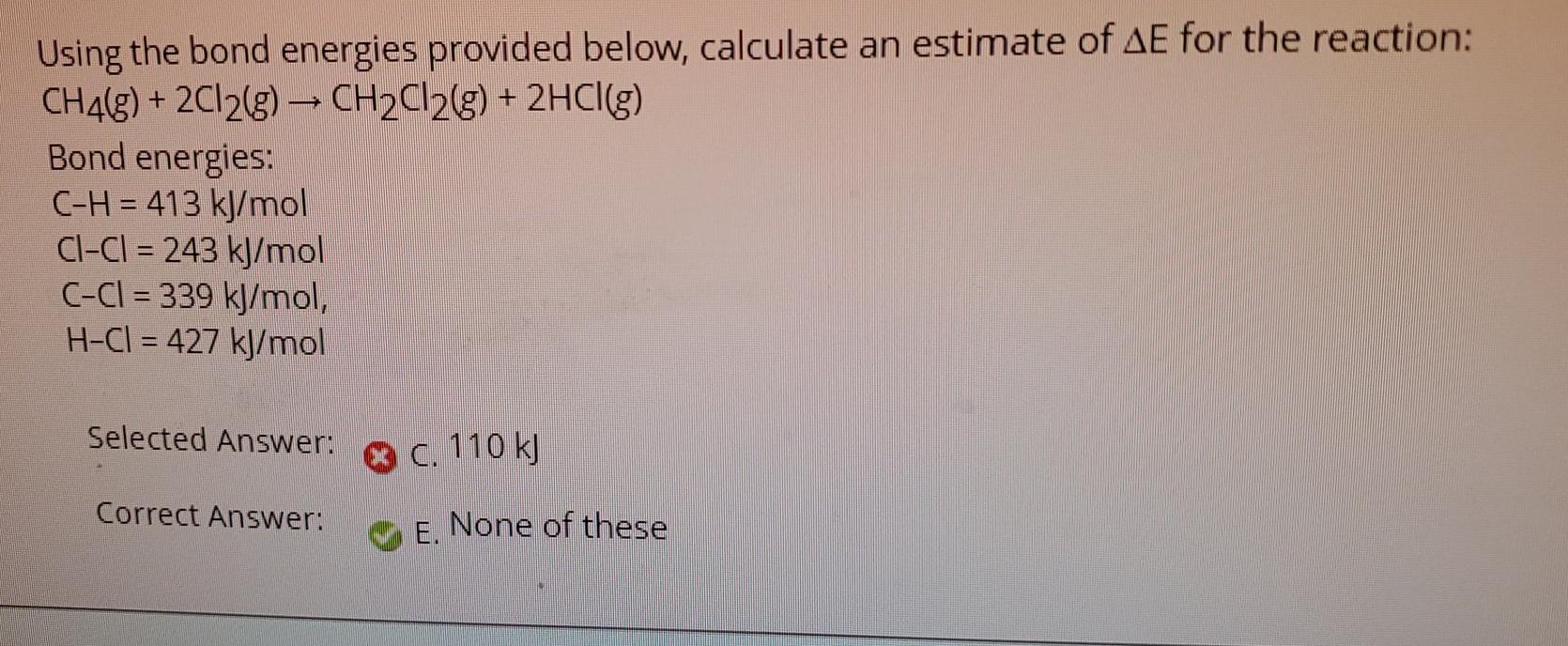 Solved - Using The Bond Energies Provided Below, Calculate | Chegg.com