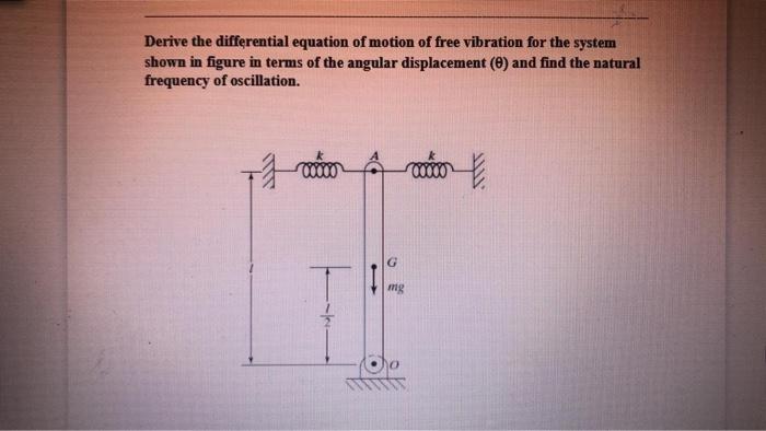 Solved Derive the differential equation of motion of free | Chegg.com